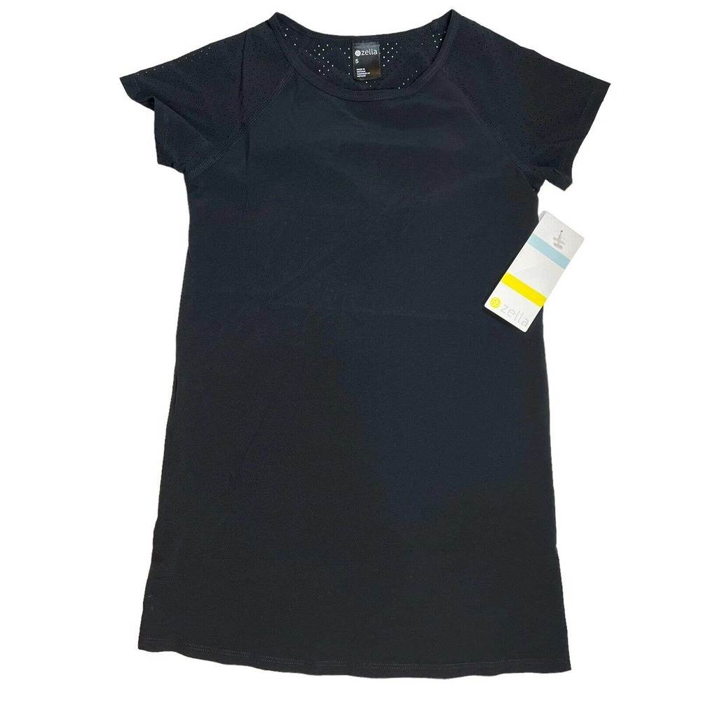 Zella Black Short Sleeve Activewear Dress‎ 5 New